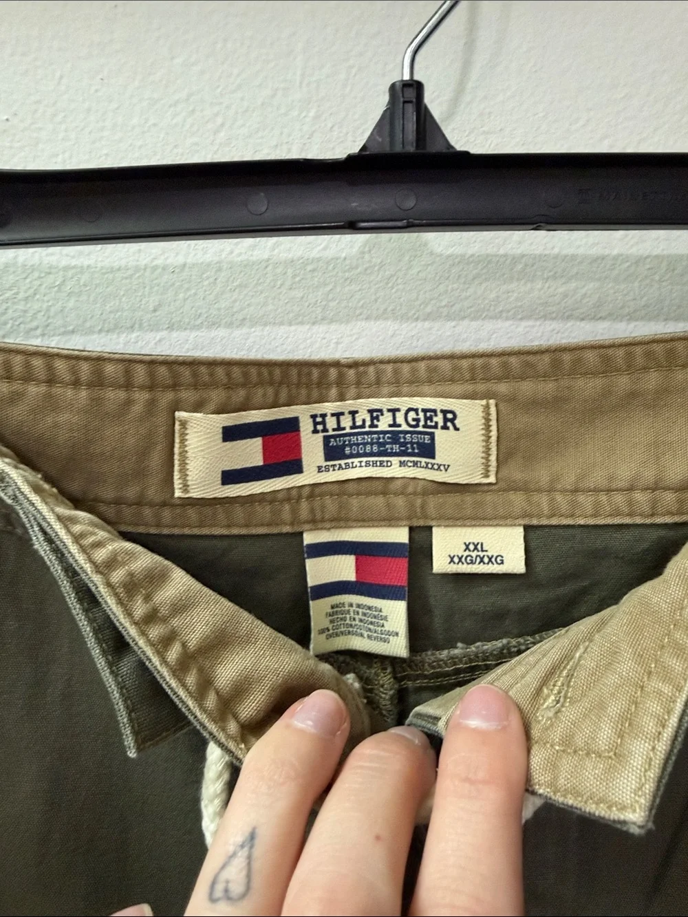 Tommy Hilfiger Olive Drawstring Cotton Hybrid Shorts